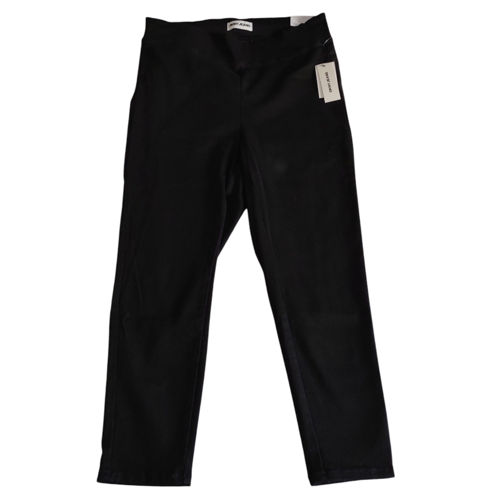 DKNY 2X High Rise Skinny Pullon Black Jeans